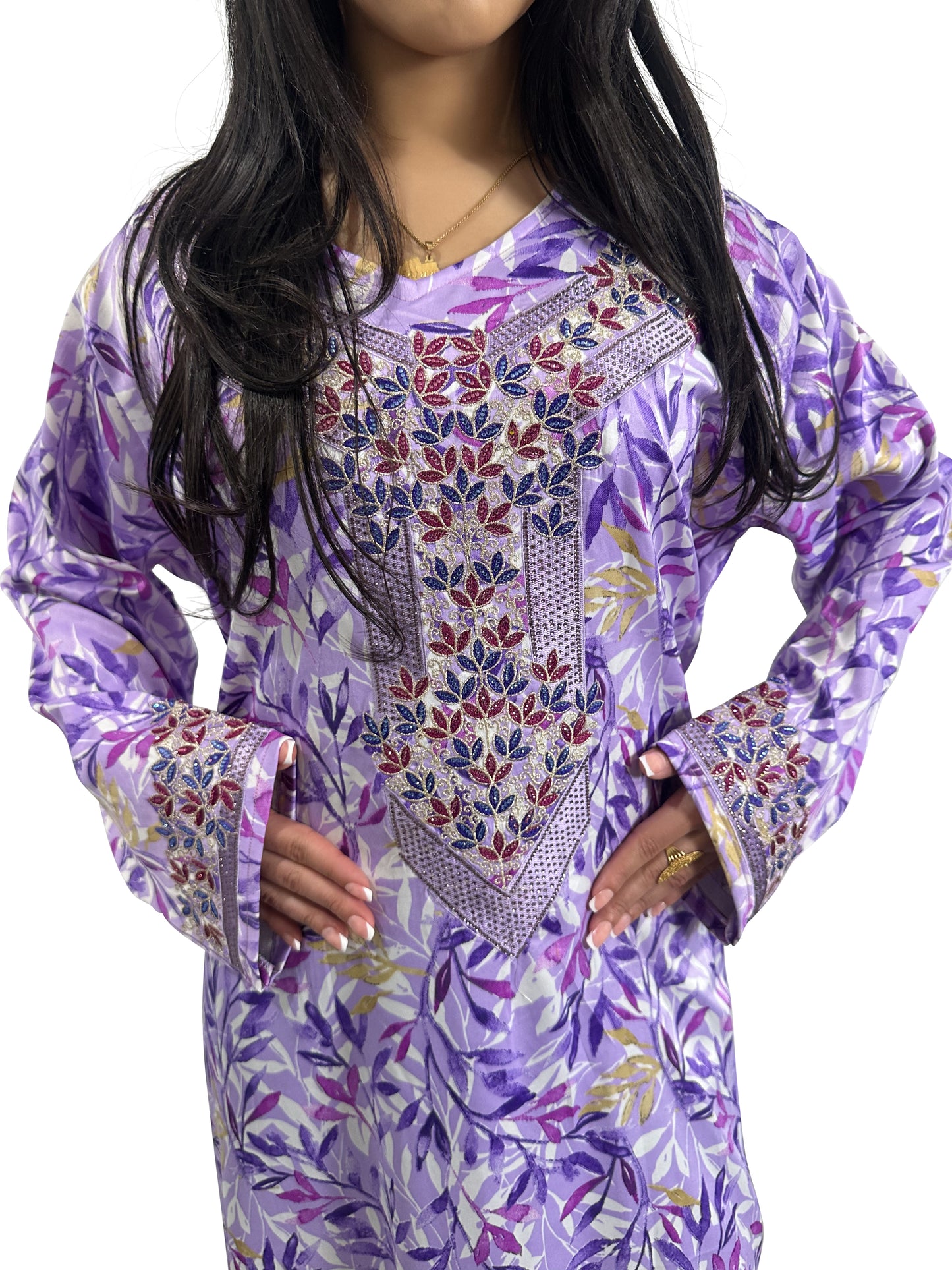 Purple Mommy & Me Matching Mukhwear Dresses