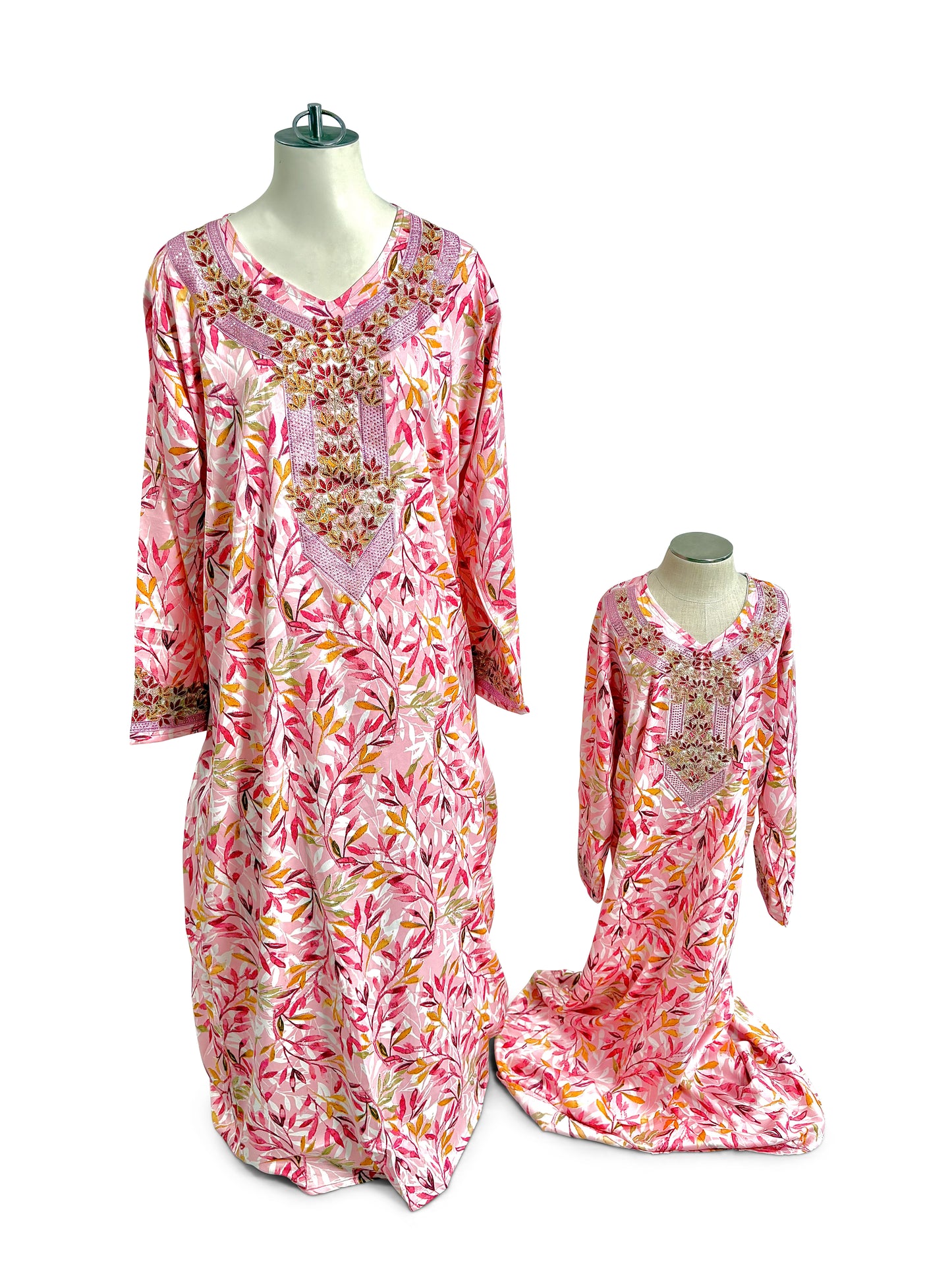 Pink Mommy & Me Matching Mukhwear Dresses