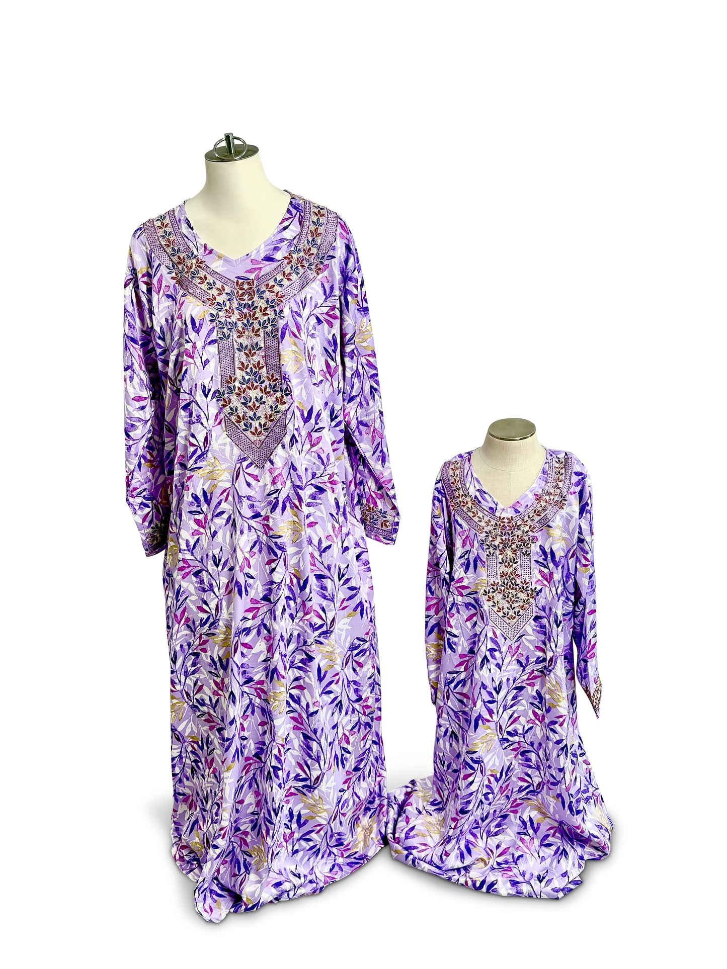 Purple Mommy & Me Matching Mukhwear Dresses