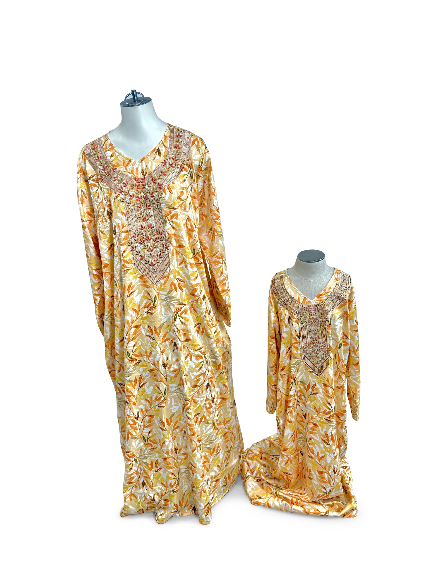 Yellow Mommy & Me Matching Mukhwear Dresses