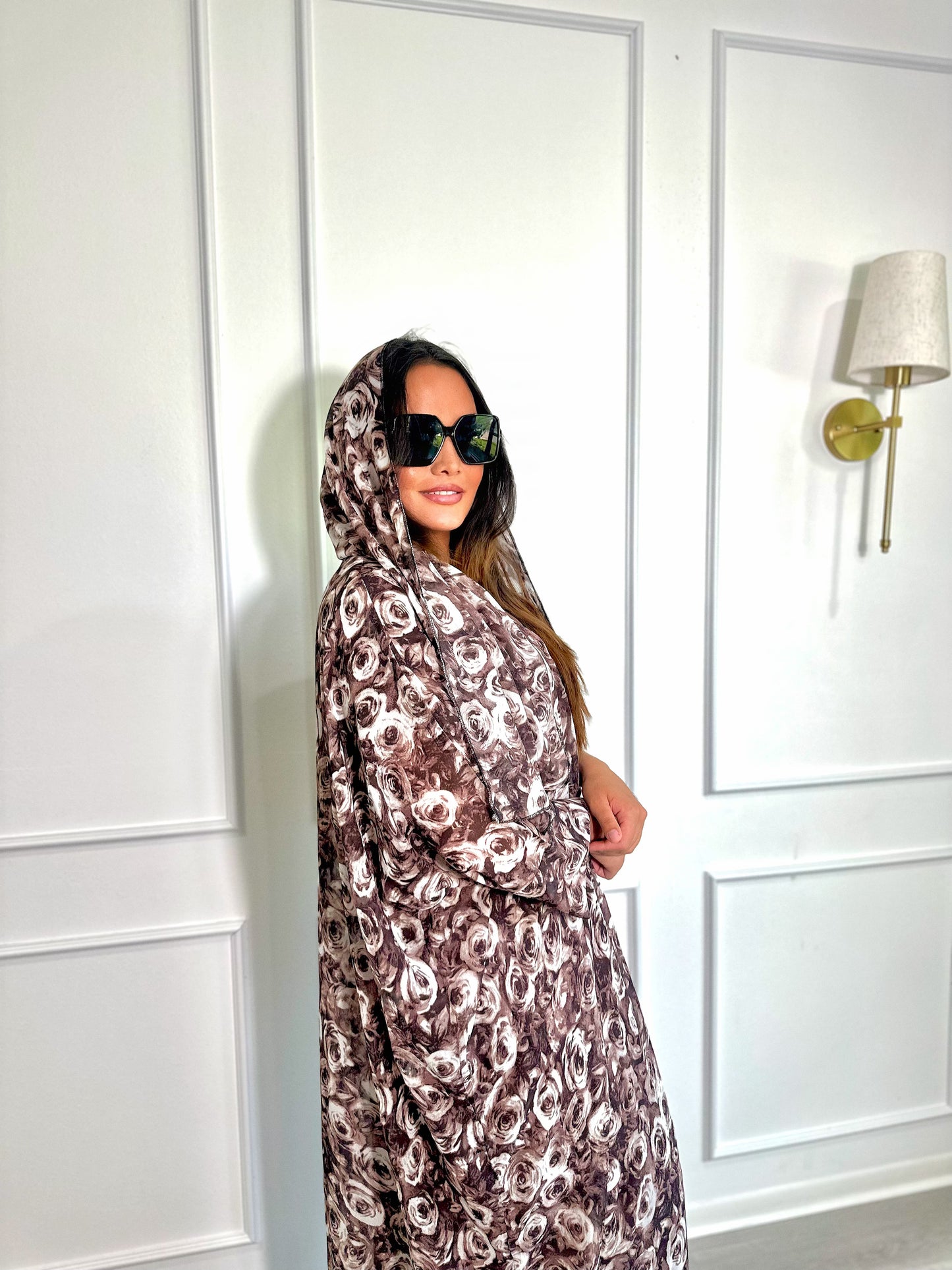 Rose Petal Abaya – Brown