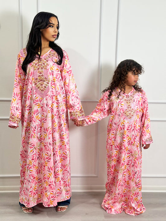 Pink Mommy & Me Matching Mukhwear Dresses