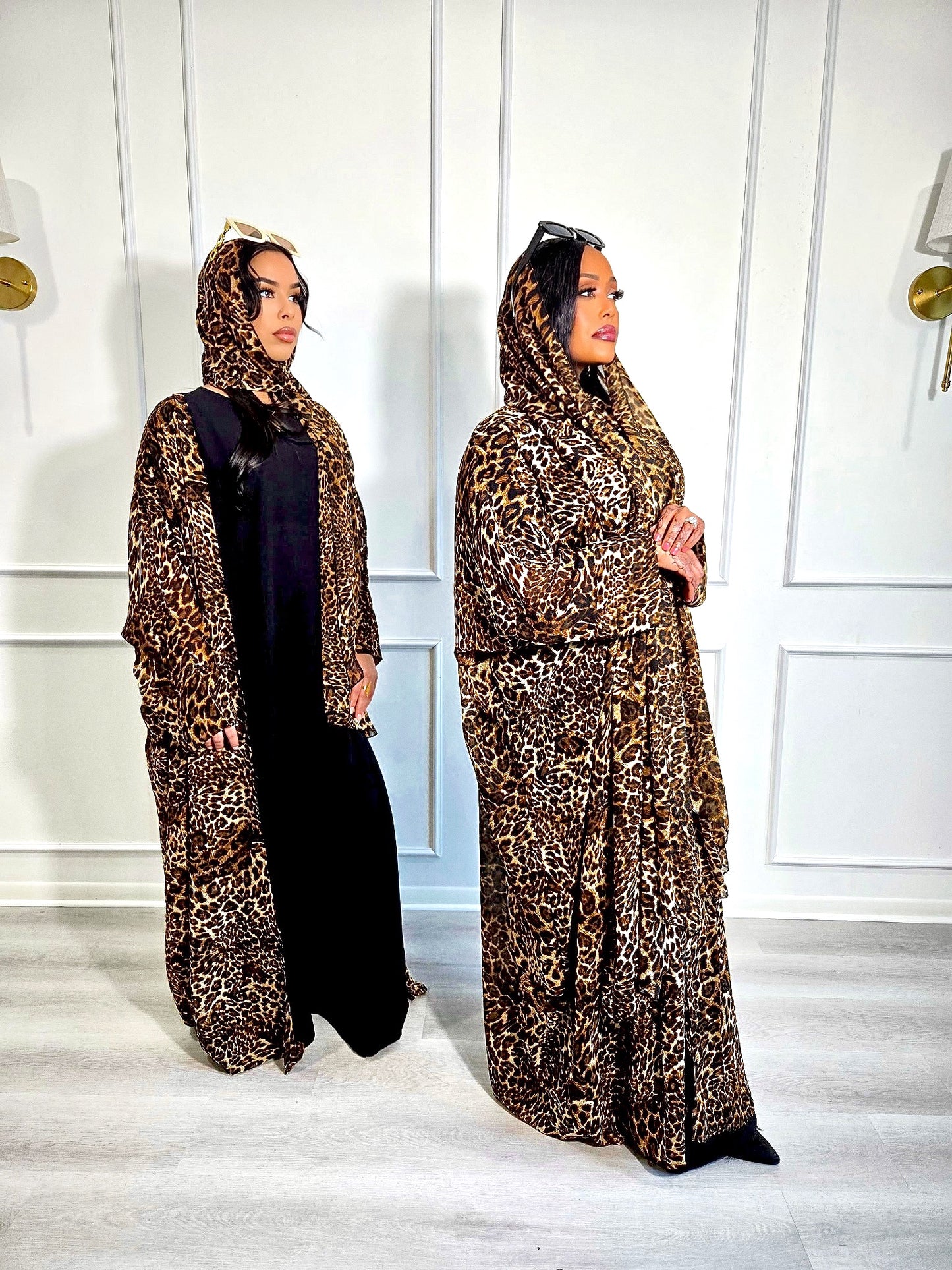 Cheetah Print Kimono + Scarf Set.