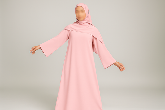 Closed One-Piece Abaya - Pink